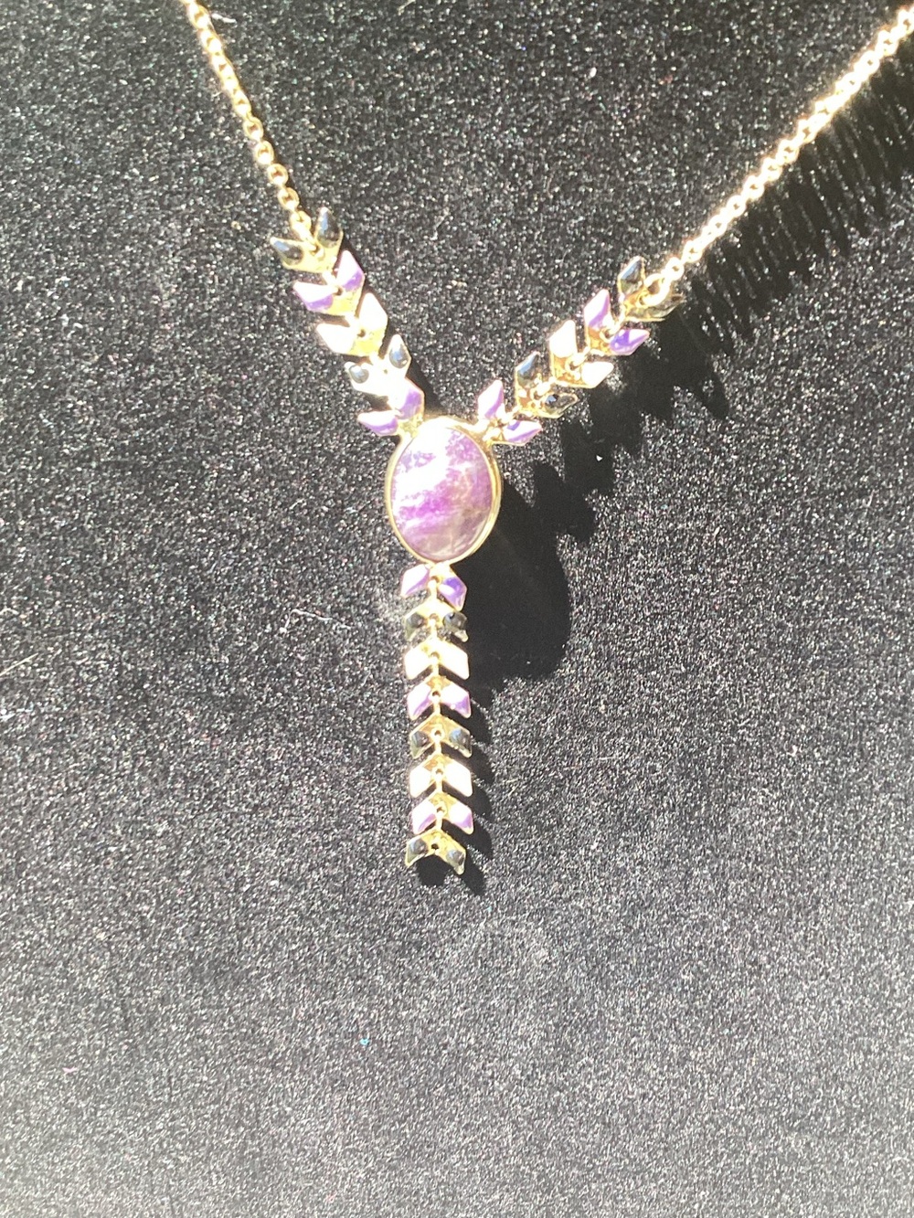 Wrangler Demeter’s Whispers y-style Pendant Necklace- amethyst colored stone